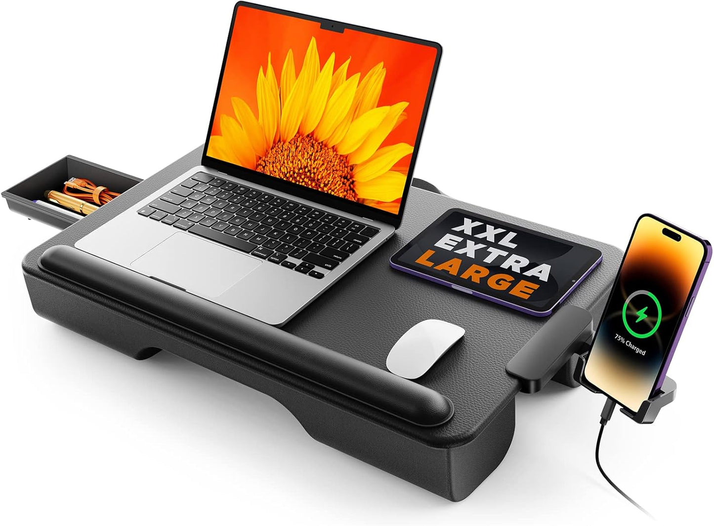SAIJI Portable Lap Desk - Fits 17 Laptop, Lightweight with Storage