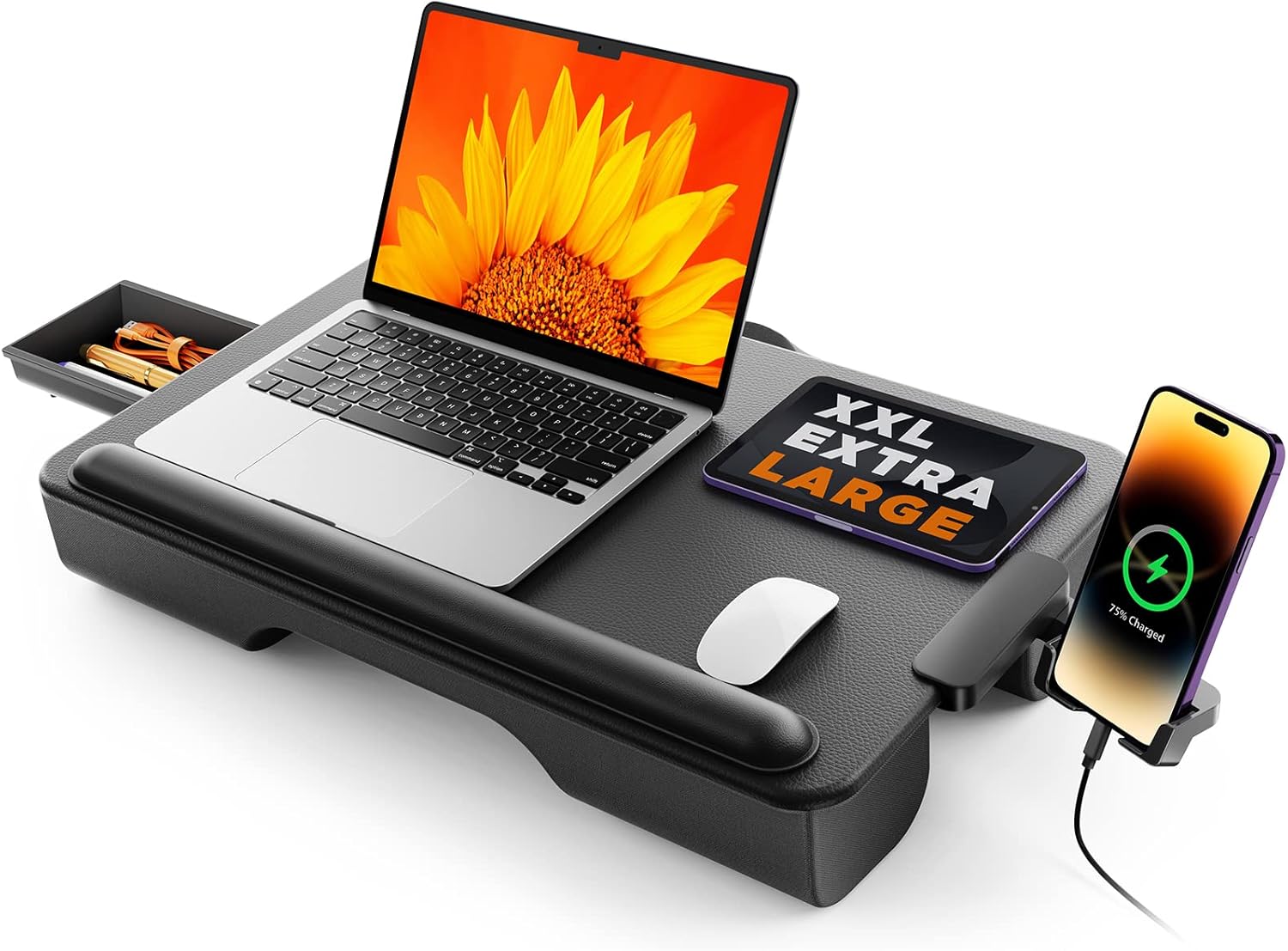SAIJI Portable Lap Desk - Fits 17 Laptop, Lightweight with Storage