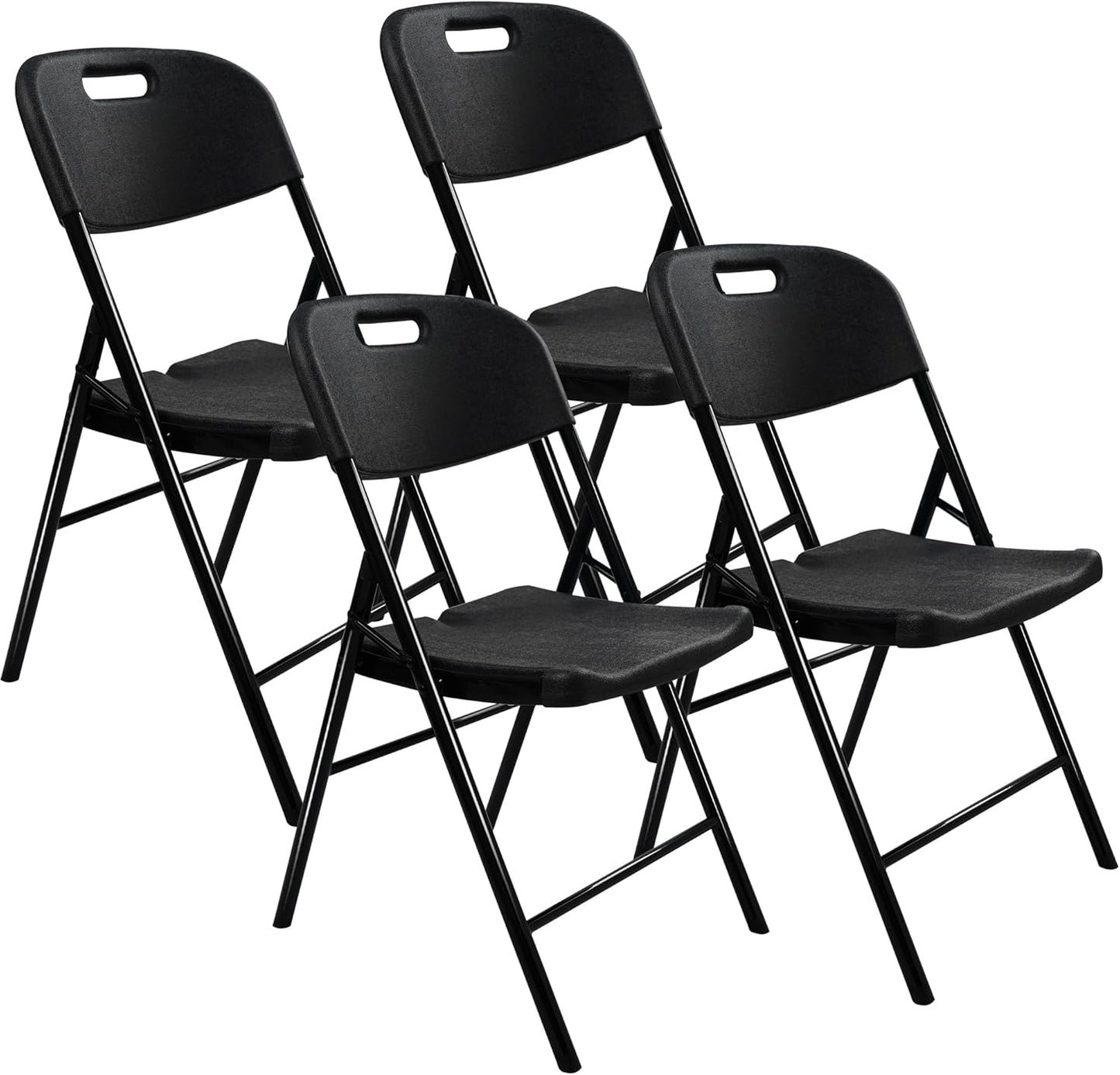 Heavy Duty Foldable Chairs - 700 lb Capacity, 4 Pack, Indoor/Outdoor
