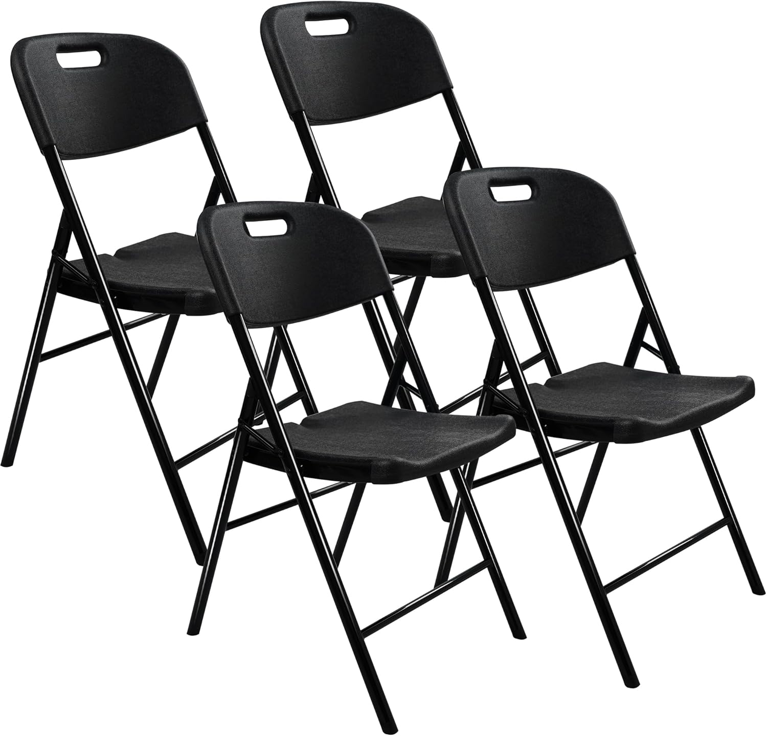 Heavy Duty Foldable Chairs - 700 lb Capacity, 4 Pack, Indoor/Outdoor