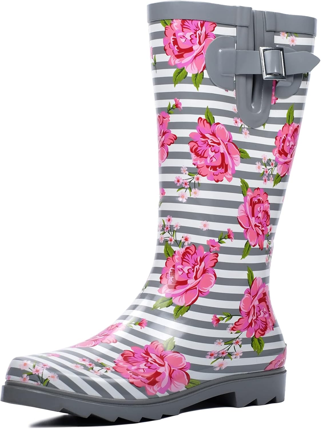 Waterproof Ladies Tall Knee High Rubber Rain Boots for Comfort