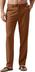 Willit Men's Linen Pants Casual Drawstring Summer Trousers