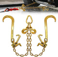 V Bridle Tow Chain G80 5/16 2 ft with J & Grab Hooks - 5400 Lbs WLL