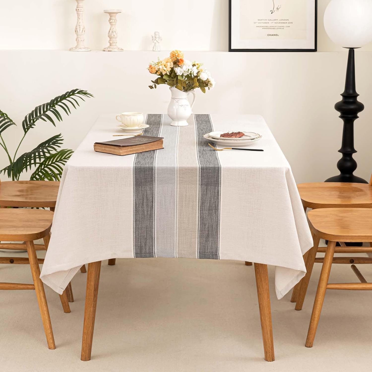 SIELUNO Rustic Farmhouse Table Cloth for Indoor Outdoor Use