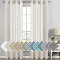 Linen Curtains Flax Linen Blended 108 in Panels - Semi Sheer Privacy