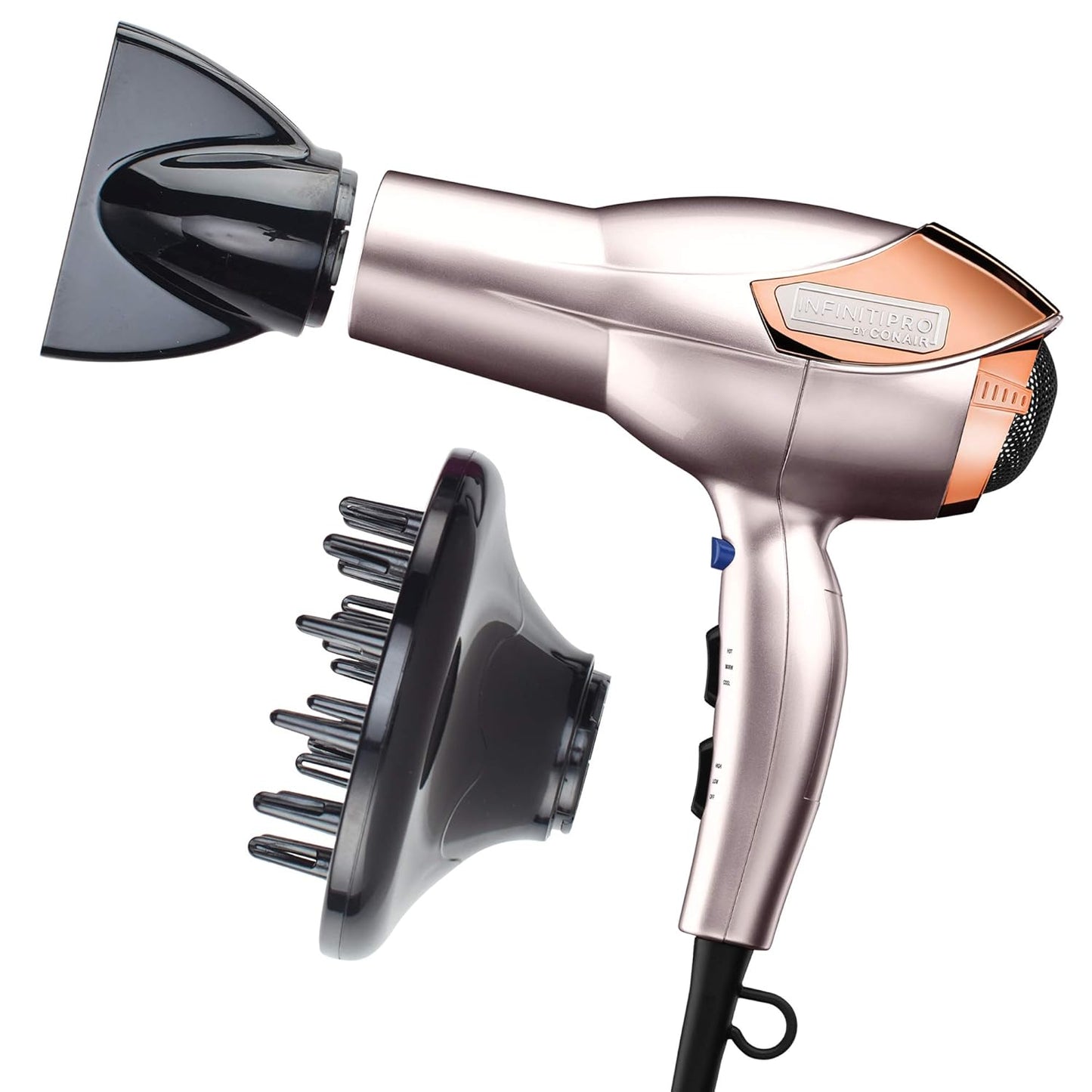 INFINITIPRO Hair Dryer with Diffuser for Volume and Shine