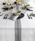 Solino Home Linen Table Runner 72 in - Black and White Farmhouse