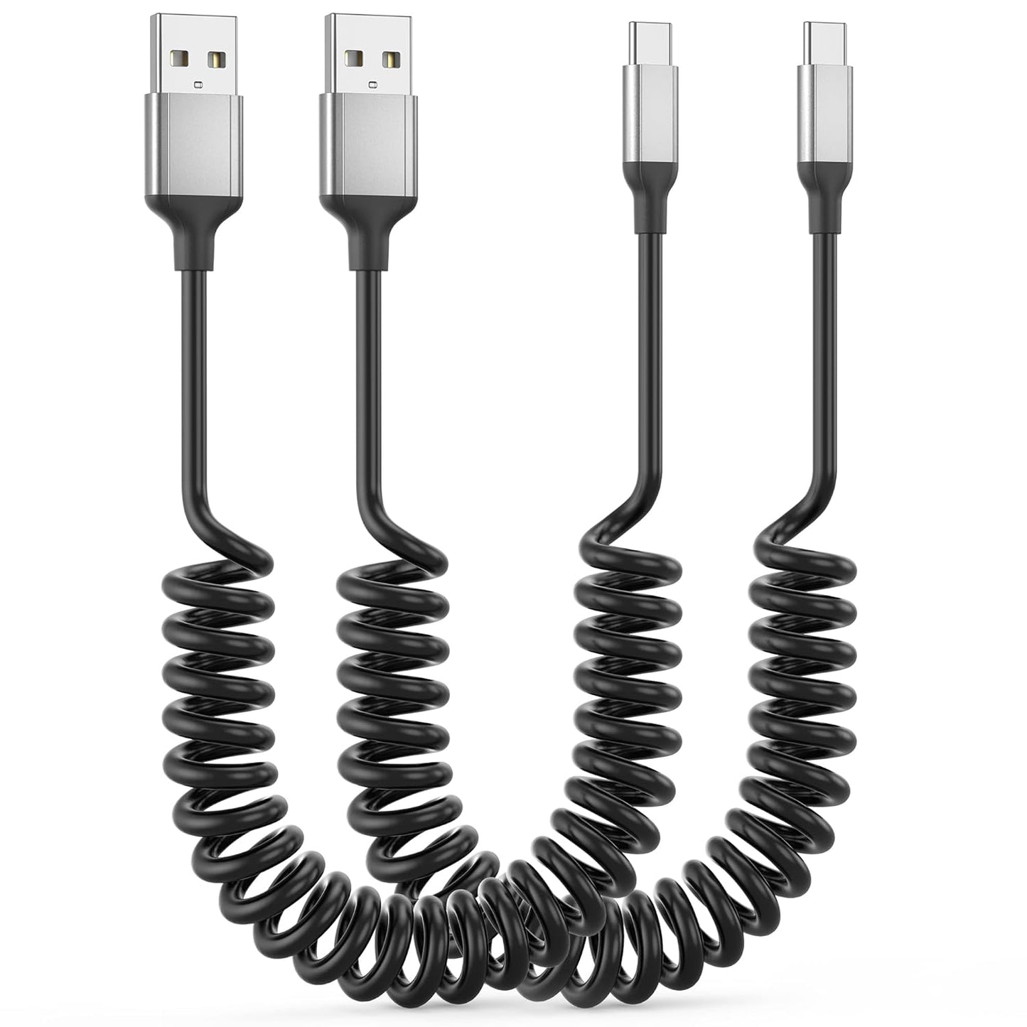 Fast Charge 2Pack Coiled USB C Cable by Acecene