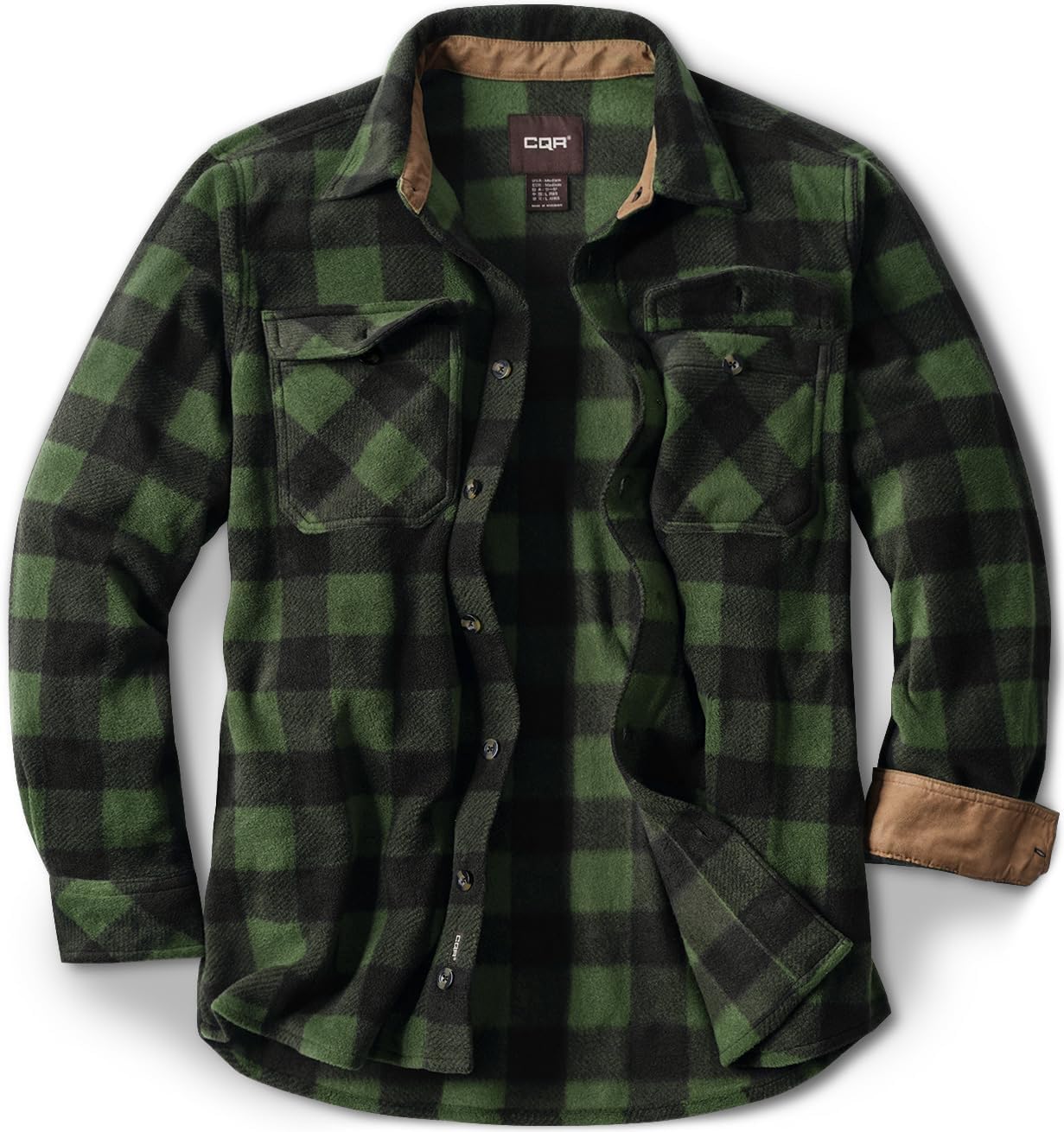 CQR Men's Long Sleeve Heavyweight Fleece Shirts for Comfort