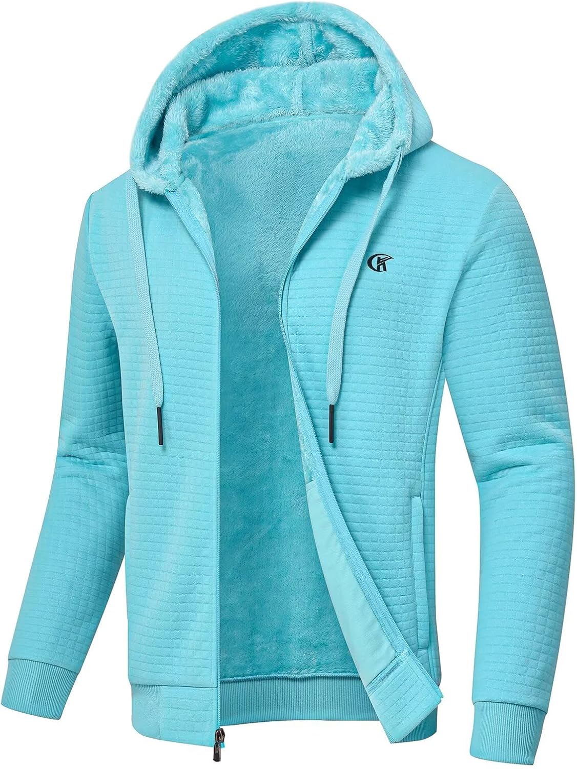 Men's Zip Up Hoodie Heavyweight Fleece Sherpa Lined Jacket