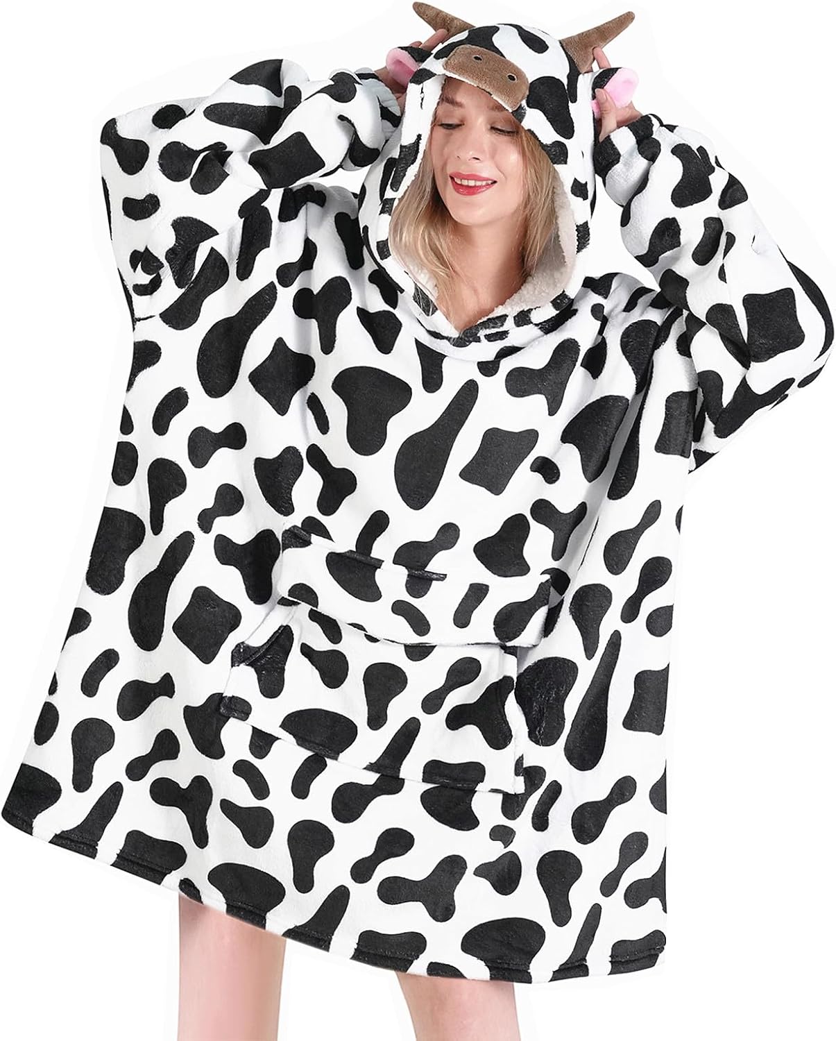 Wearable Blanket Hoodie for Adults - Cozy Sherpa Fleece Comfort