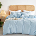 Wake In Cloud Cotton Duvet Cover Set, Queen Size - Linen Feel Comfort