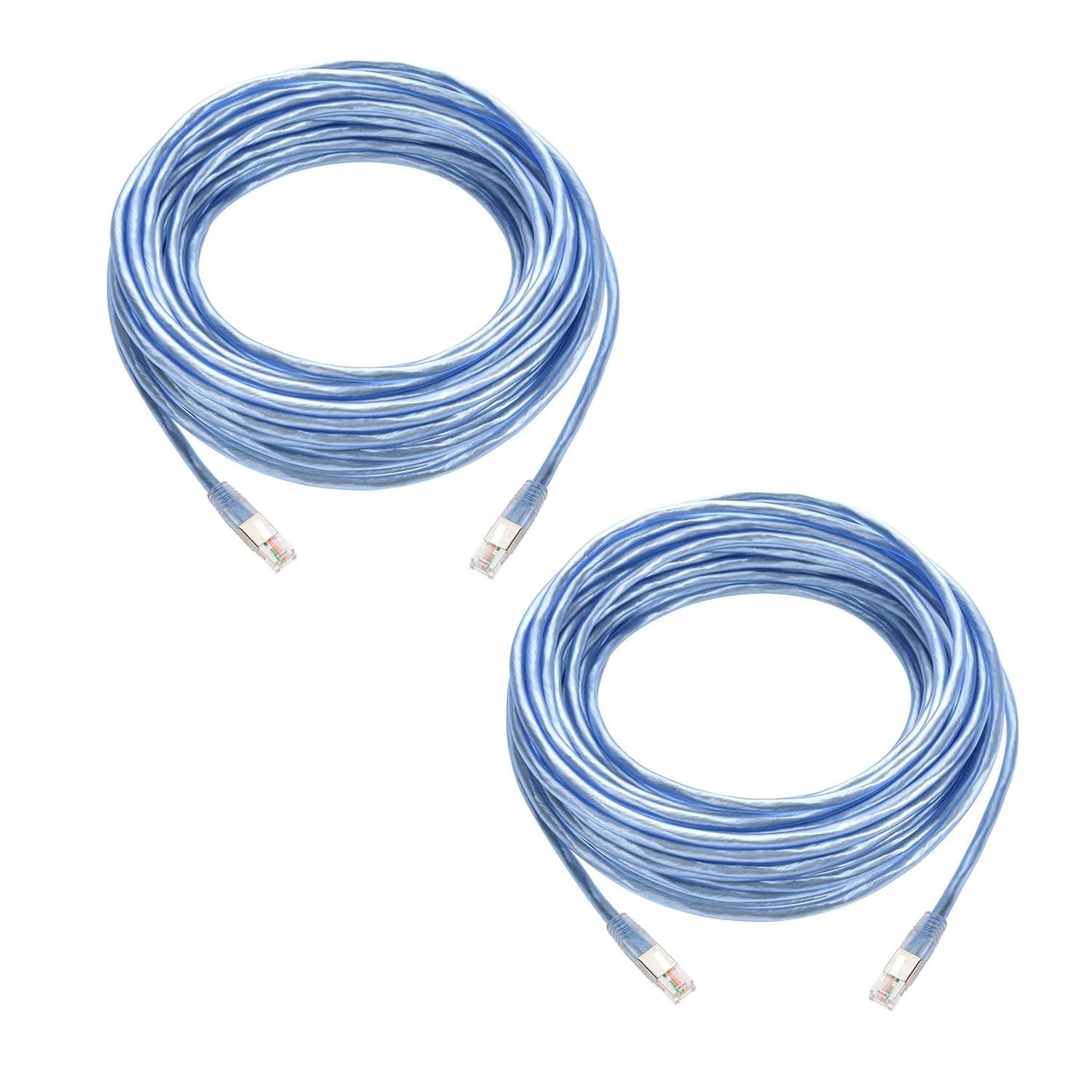 2-Pack RJ11 50Ft Shielded Cable for High Speed Internet Use
