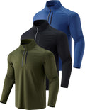 Mens 3-Pack Quarter-Zip Pullover Lightweight Performance - Pack of 3