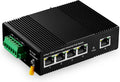 5 Port PoE Industrial Ethernet Switch - 4 PoE Ports, Fanless Din Rail