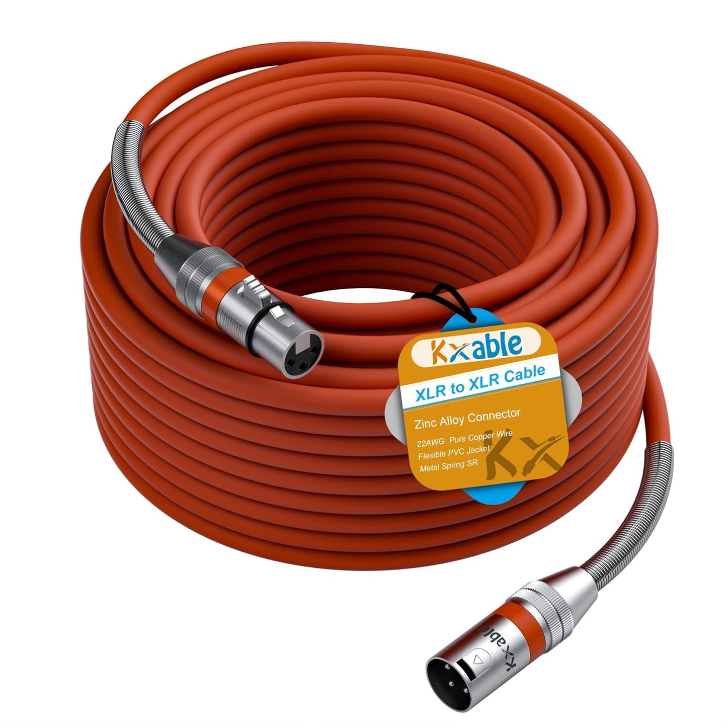 Premium XLR Microphone Cable - 100 Feet Heavy Duty 22AWG