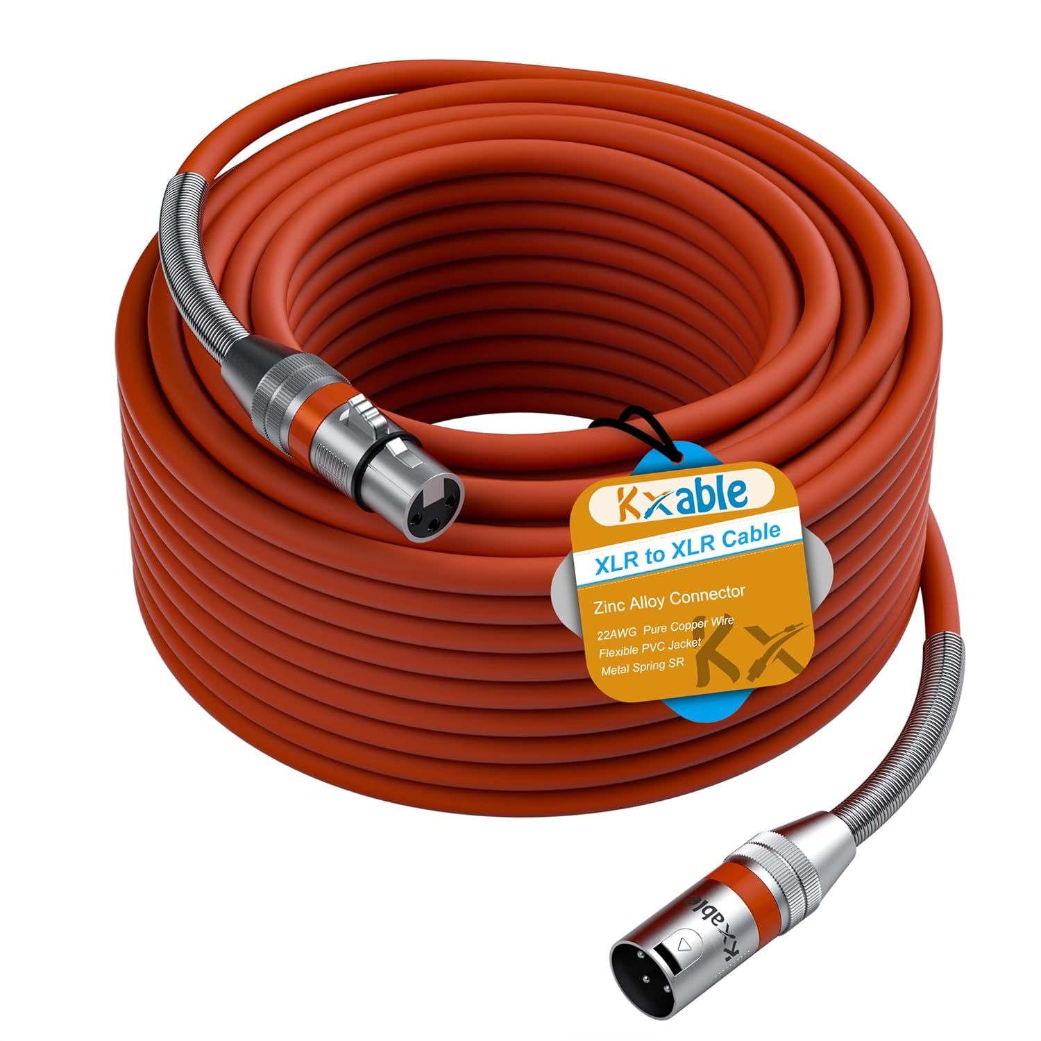 Premium XLR Microphone Cable - 100 Feet Heavy Duty 22AWG