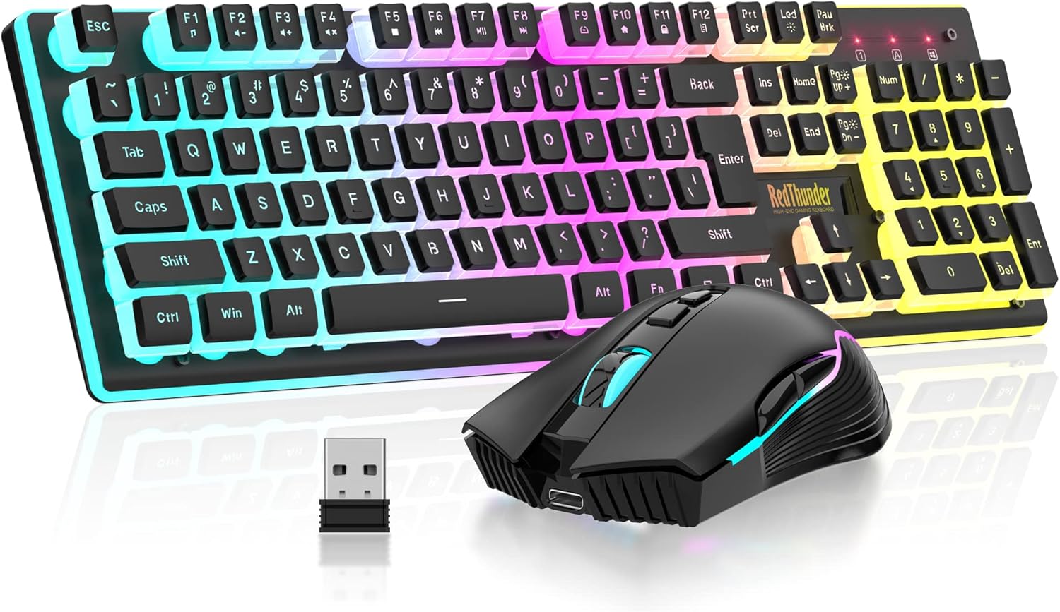 RedThunder K10 Gaming Combo: RGB Backlit | Mechanical Feel | 7D 3200DPI Mice