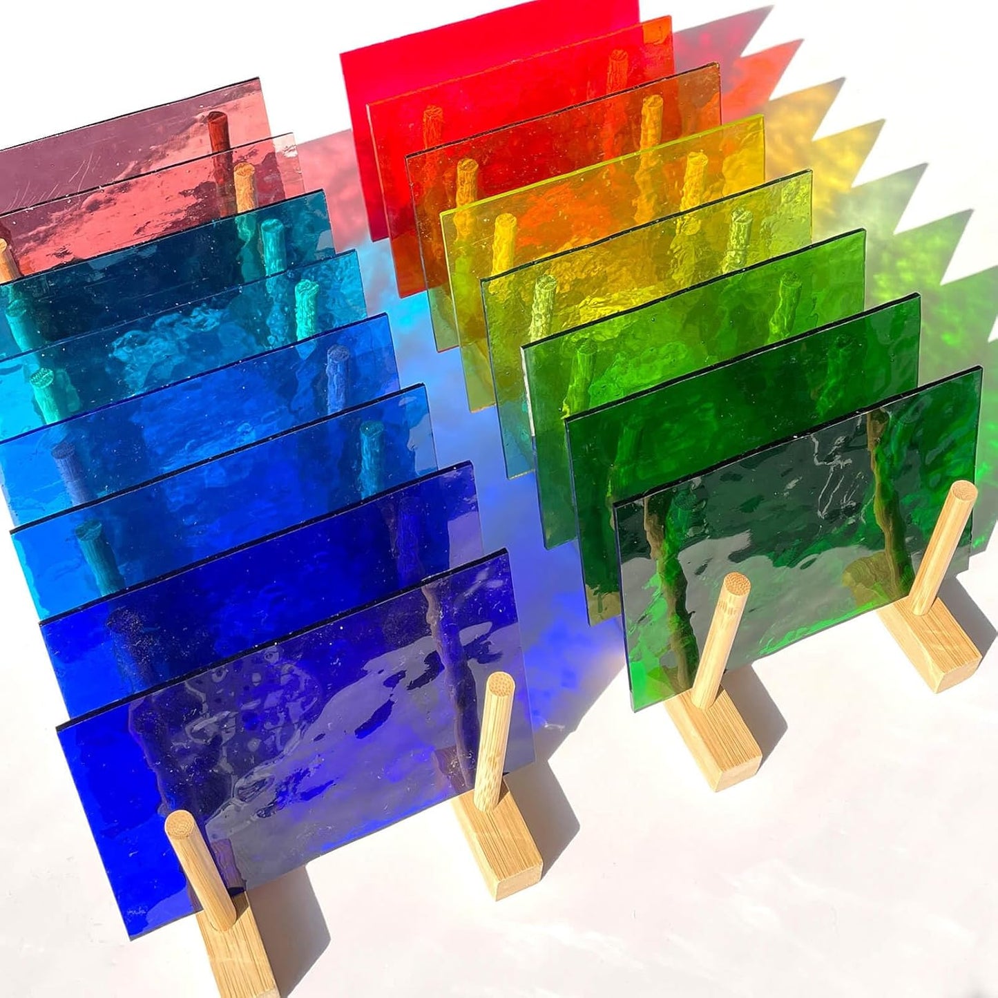 LITMIND 16 Sheets Transparent Texture Stained Glass Variety Pack