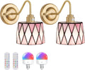 Vintage Battery Operated Wall Sconce Set of 2 - Rechargeable RGB