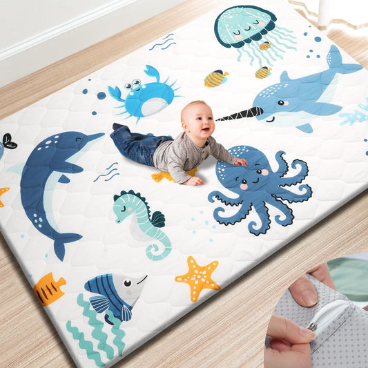 Premium Foam Baby Play Mat by TINYHARBO - Safe & Spacious