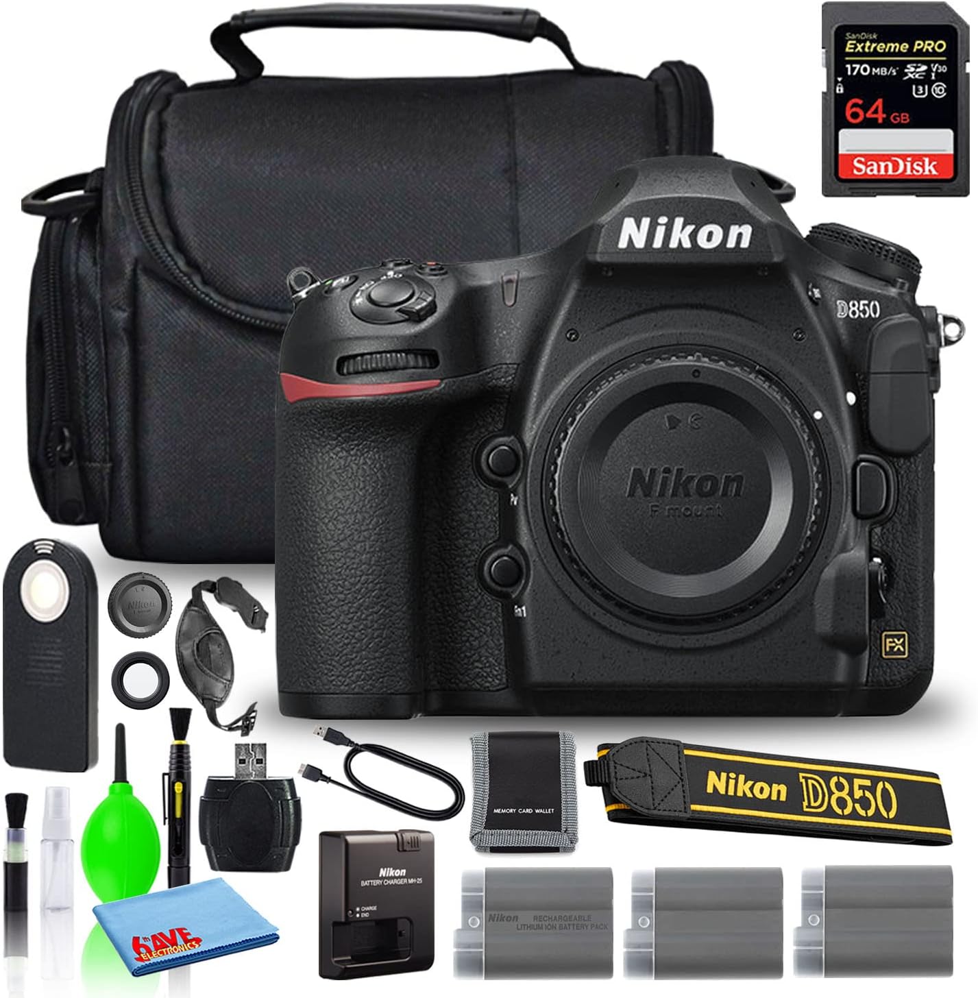Nikon D850 45.7MP DSLR Camera Bundle with Accessories Included