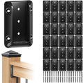 Deck Railing Bracket Connectors for 2x4 Posts - 30 Pack with Screws
