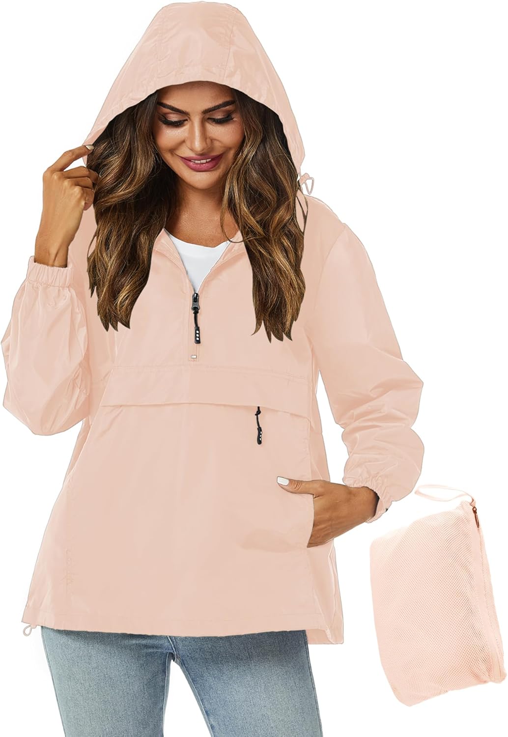 Avoogue Womens Lightweight Waterproof Rain Jacket with Hood