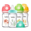 YOHKOH Natural Glass Baby Bottle with Natural Response Nipple - Clear