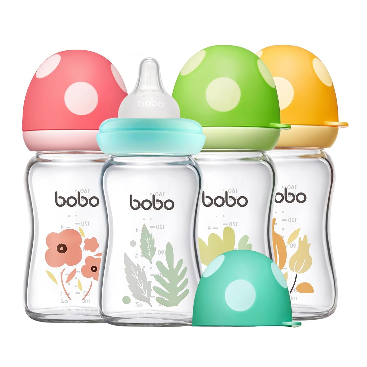 YOHKOH Natural Glass Baby Bottle with Anti-Colic Nipple Pack