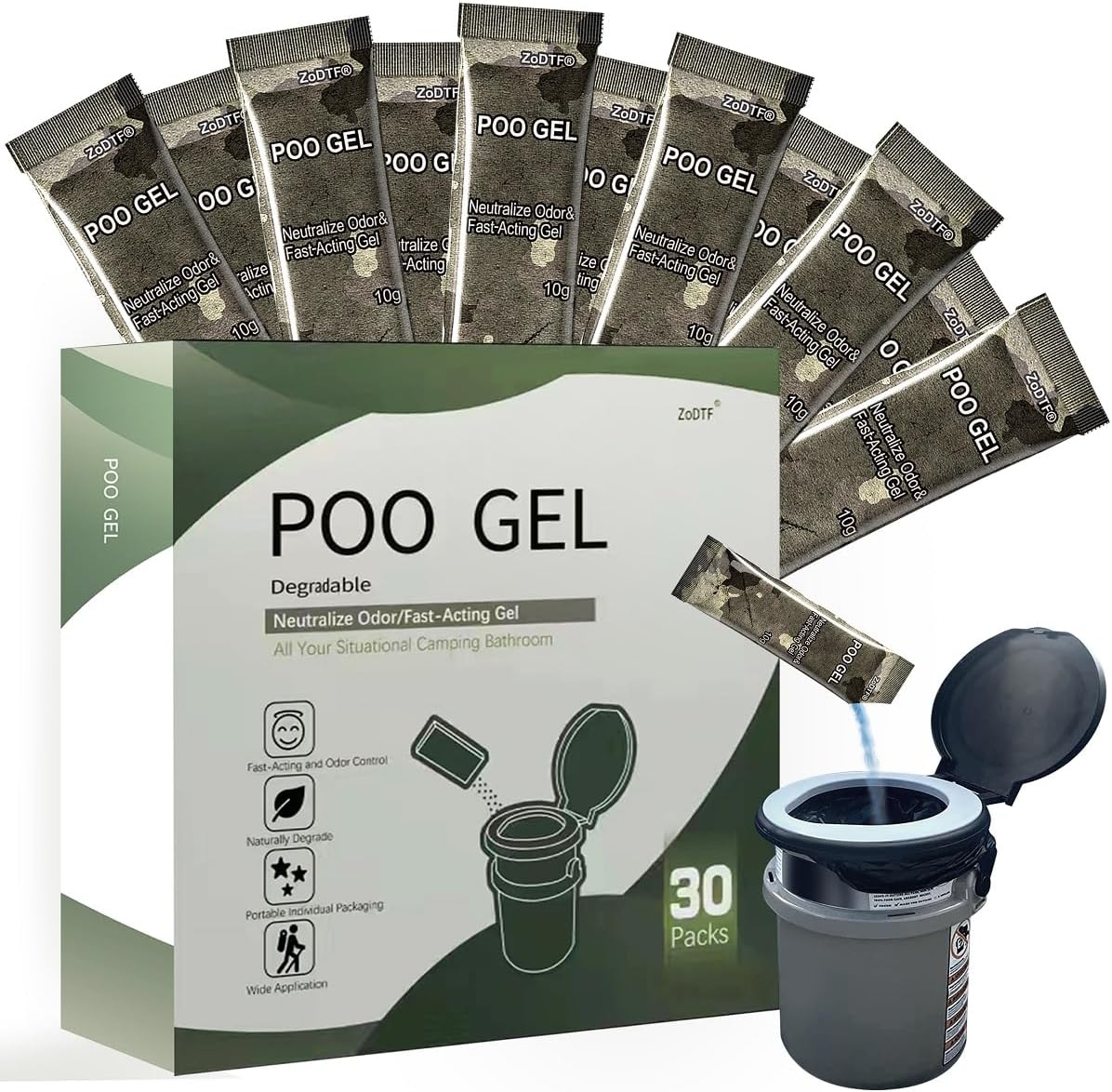 Odor-Free Portable Toilet Gel: Camp & Hike Easy