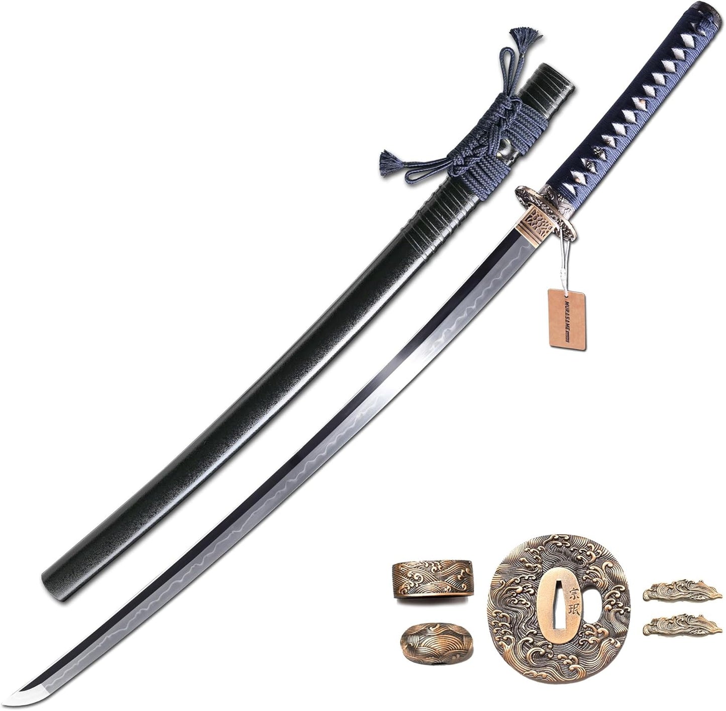 MURASAME Katana Sword 41in T10 Steel Handmade Razor Sharp Blade