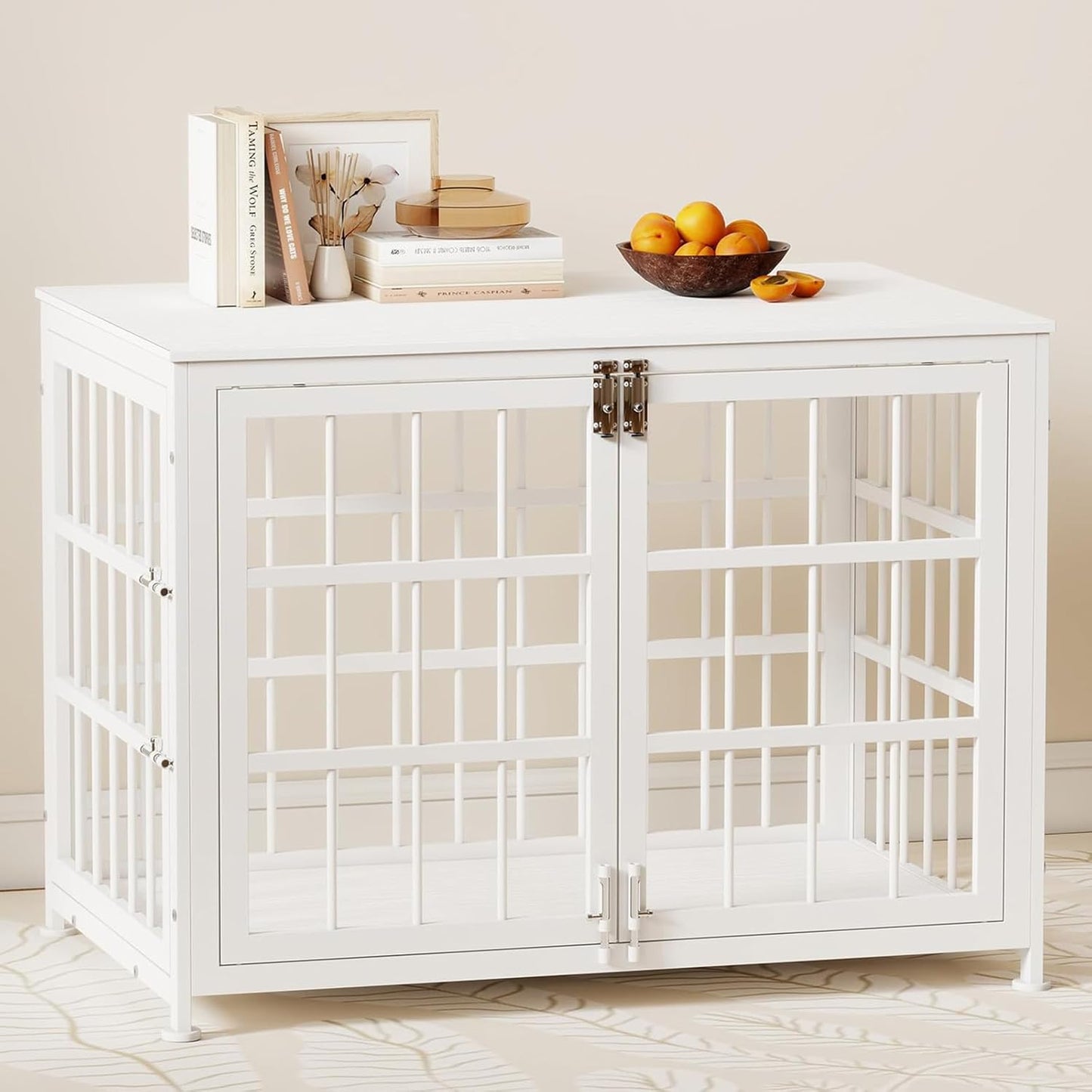 32 Inch Wooden End Table Dog Crate Furniture for Medium Dogs