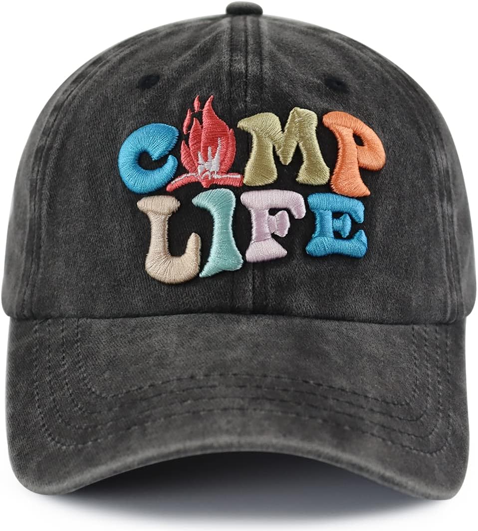 Cotton 3D Embroidered Funny Camping Hat