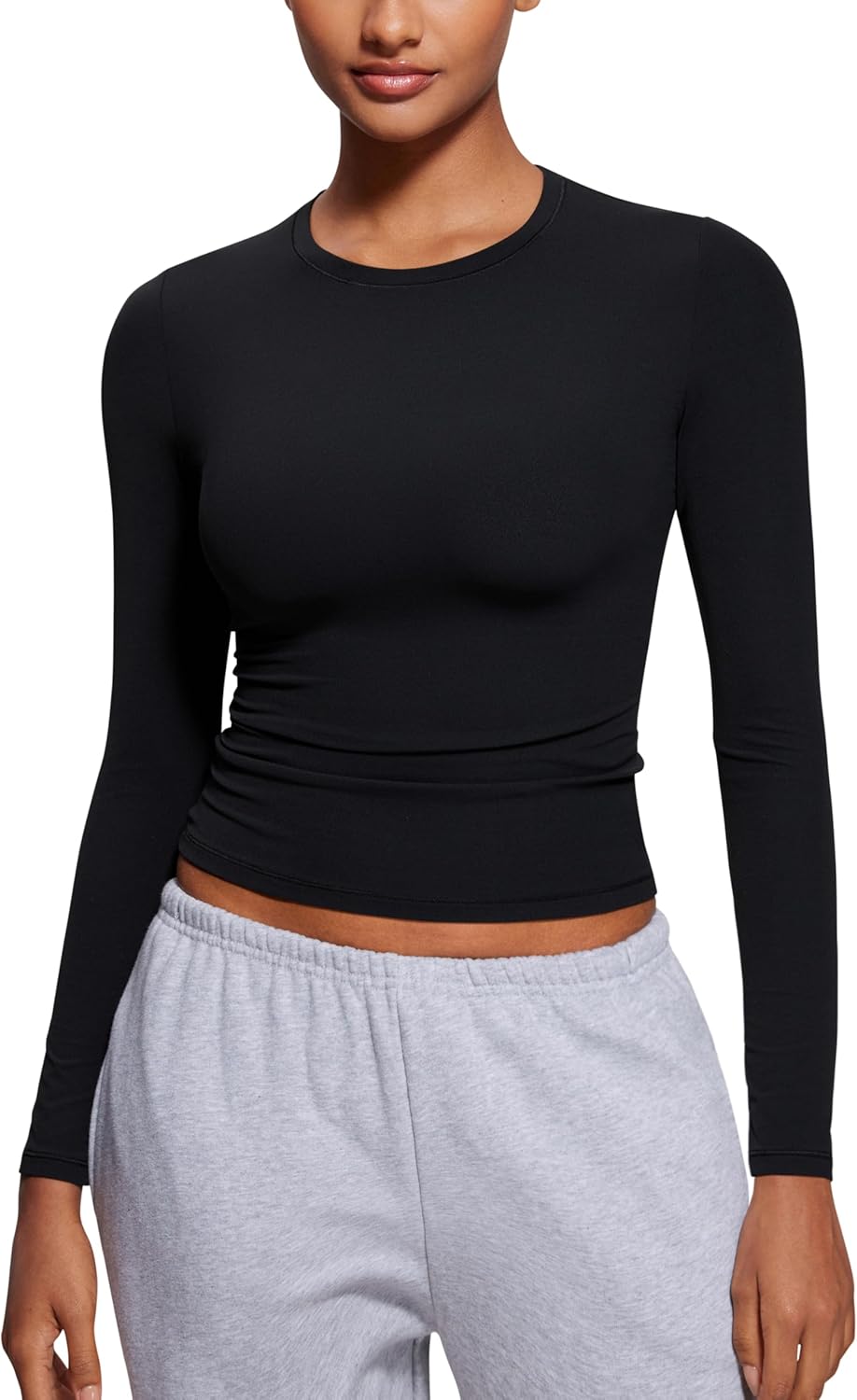 CRZ YOGA Soft Crew Neck Long Sleeve - Cozy & Stylish