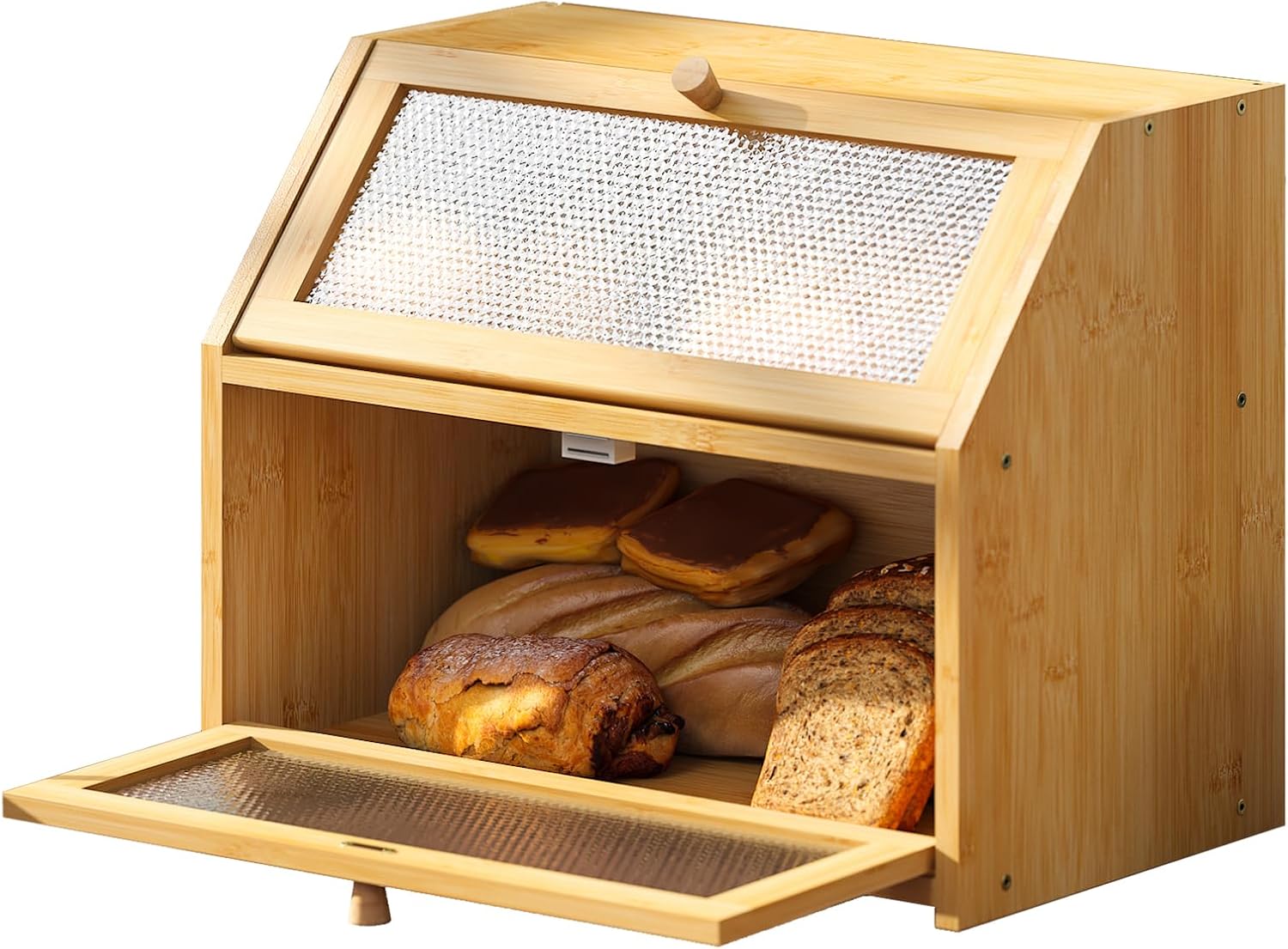 Extra Large Double Layer Bread Box for Kitchen Countertop Storage