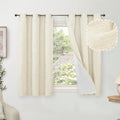 45 Inch Linen Blackout Curtains for Short Cafe Window - Full Darkening