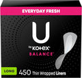 U by Kotex Balance Daily Panty Liners, Light Absorbency, 450 Count
