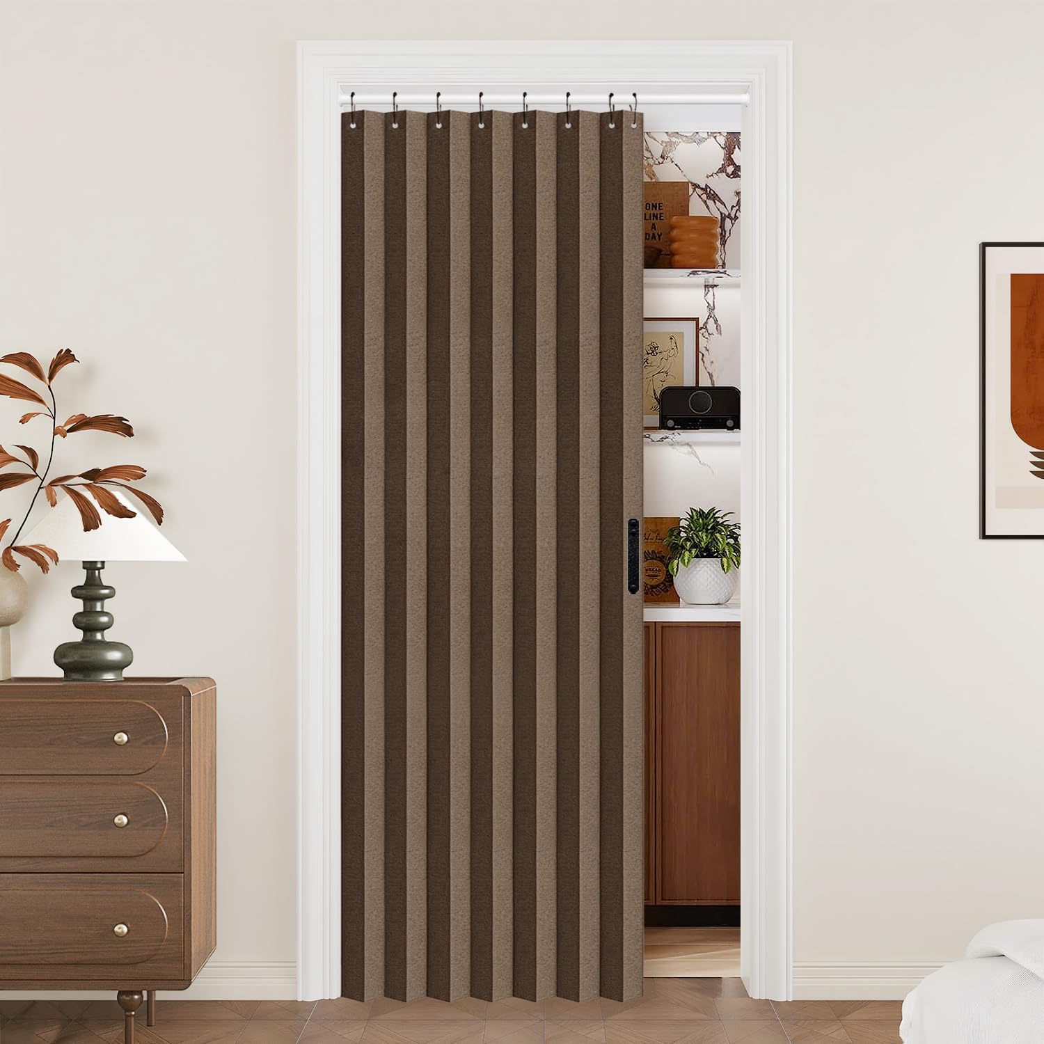 Vatge Door Curtains for Doorways - Elegant Brown Room Divider