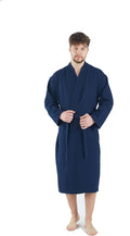 BAGNO MILANO Mens Waffle Robe Turkish Cotton Robe - Lightweight