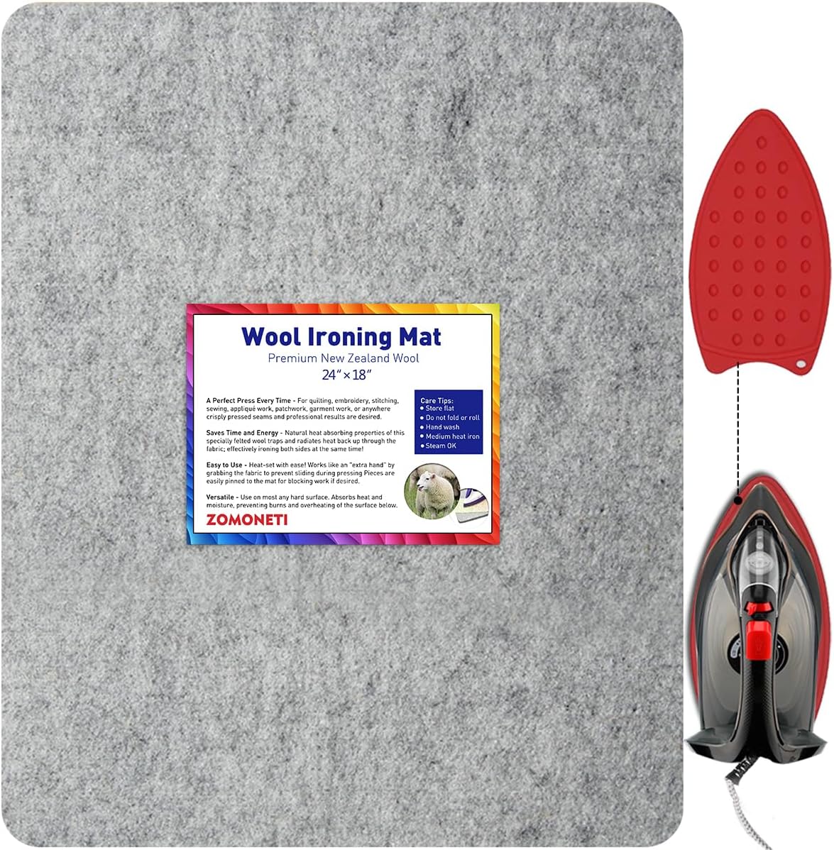 ZOMONETI 24in x 18in Wool Pressing Mat for Quilting and Sewing