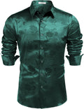 Premium men's silk satin dress shirts by Coofandy for elegant affairs