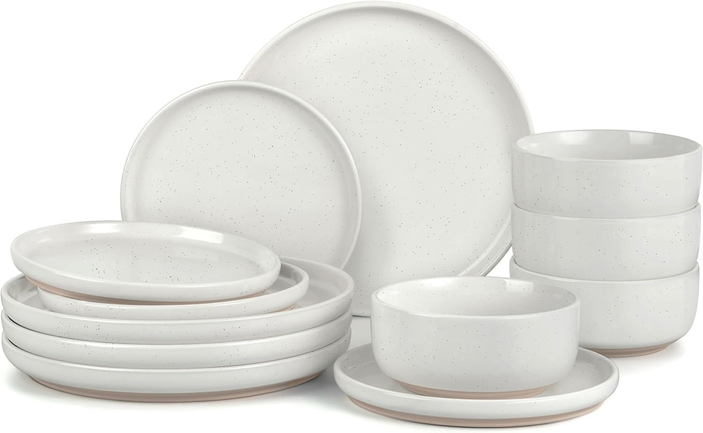LIANYU Dinnerware Sets - 12 Piece Ceramic Dishware Set for 4