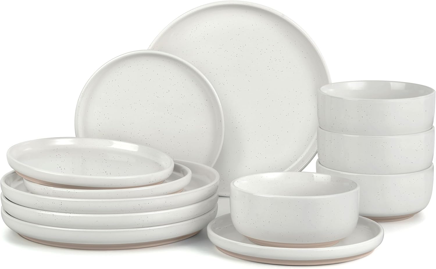 LIANYU Dinnerware Sets - 12 Piece Ceramic Dishware Set for 4