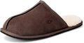 OOW Mens Slippers Genuine Suede Cozy Fuzzy Memory Foam Shoes