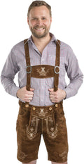 Schoneberger Men's Bavarian Lederhosen Brown - Classic Oktoberfest
