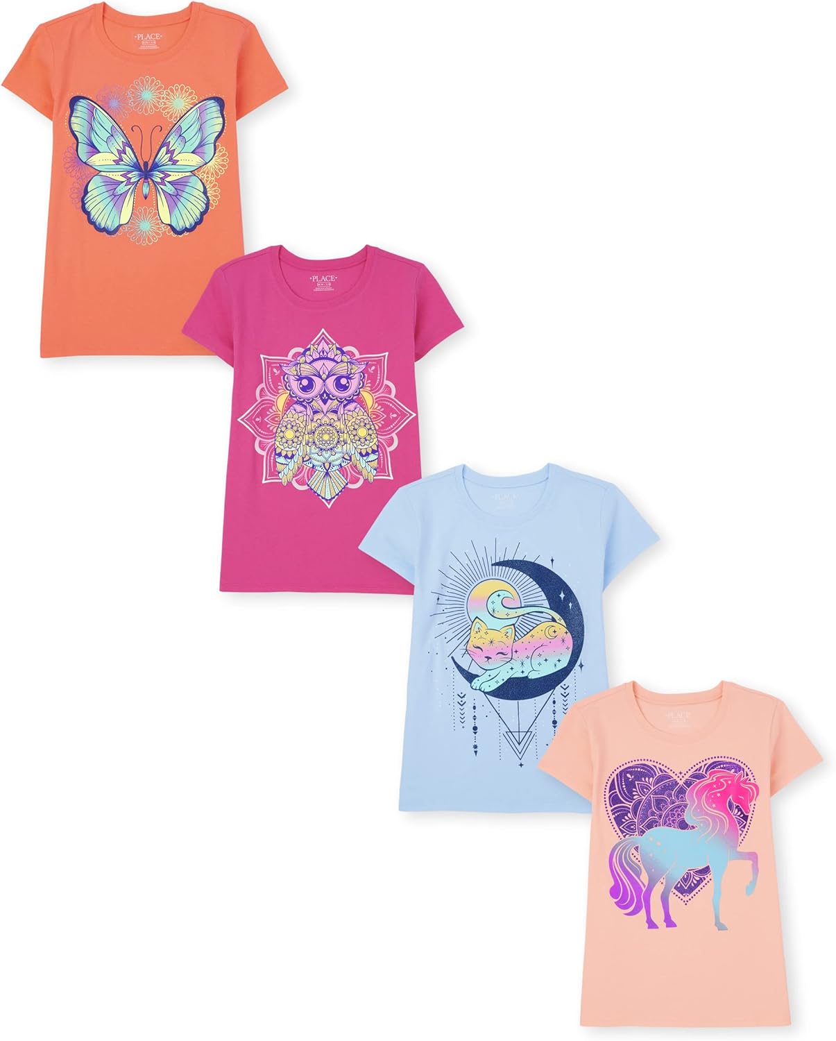 Trendy Girls Graphic T-Shirts 4 Pack for Stylish Kids