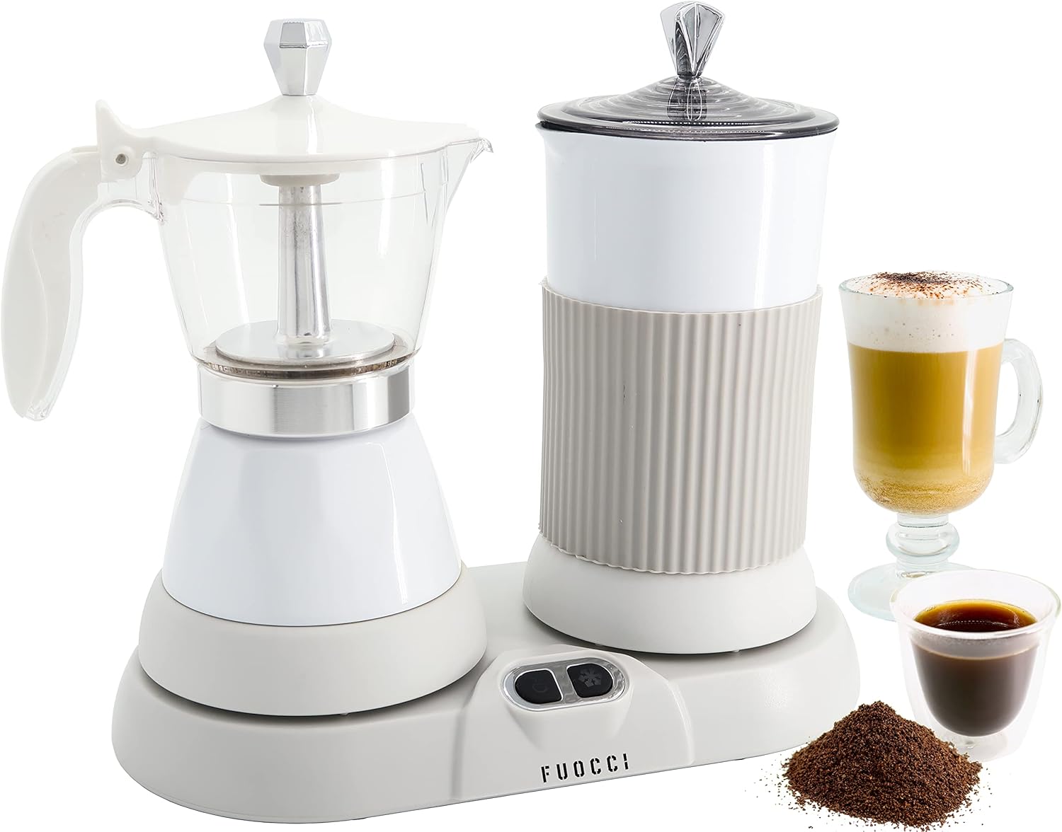 3-Cup Electric Espresso Maker with Milk Frother