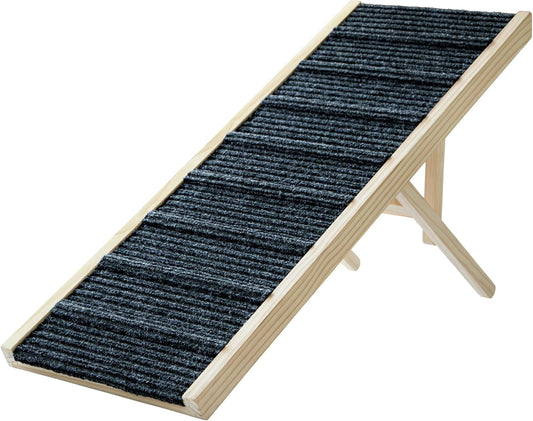Dog Ramp for Bed - 43.5in Wooden Foldable Pet Ramp with 6 Heights