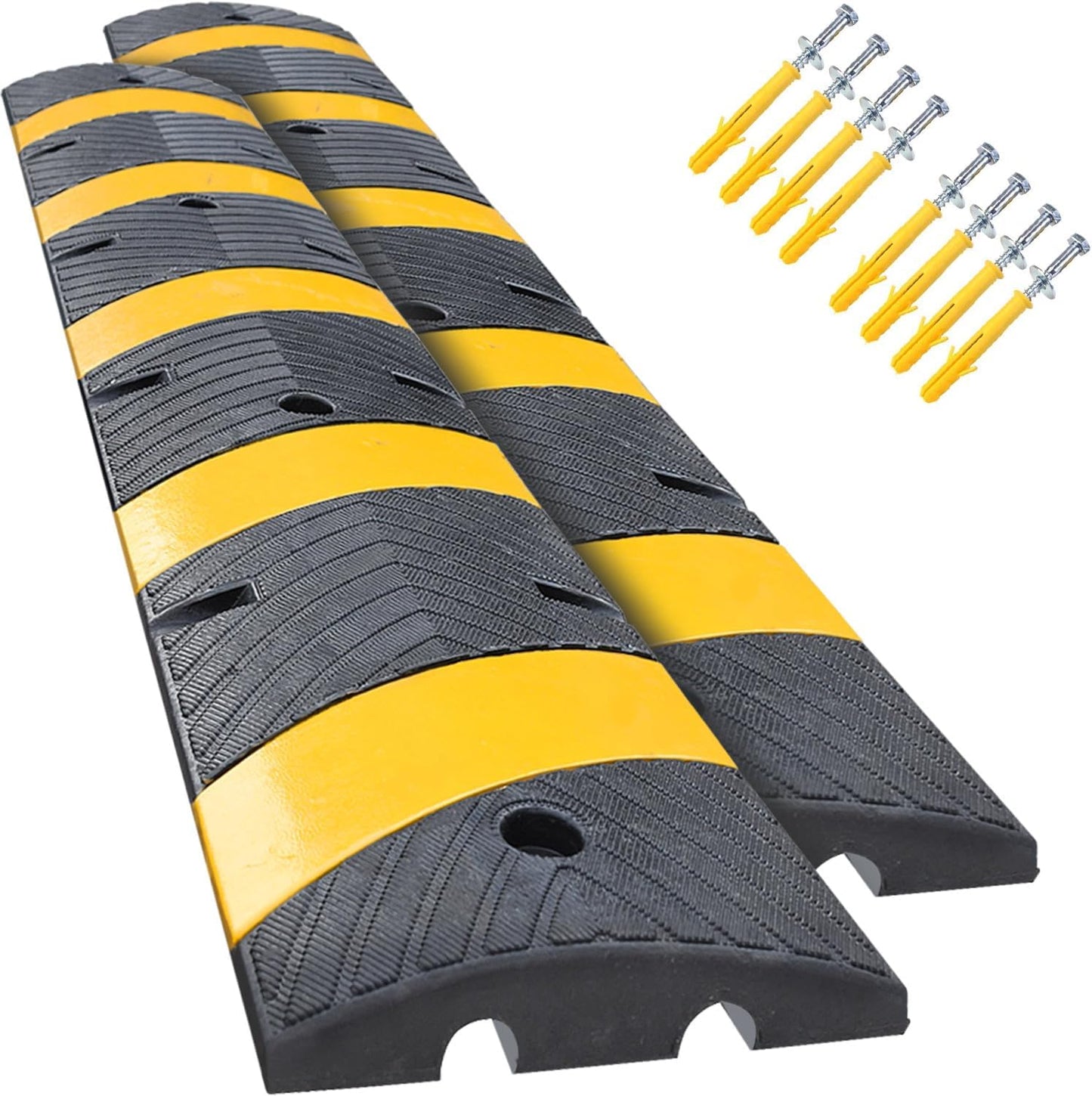 6ft Ft Heavy Rubber Speed Bump for Safe Garage Parking Control